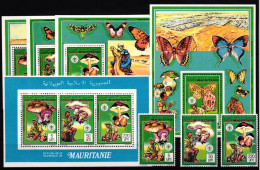 Mauretanien 987, 988 Und 991 Und Block 74 Postfrisch Kleinbogen / Pilze #JA612 - Mauritanië (1960-...)