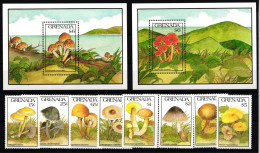 Grenada 2268-2275 Und Block 283 Und 284 Postfrisch Pilze #JA758 - Grenade (1974-...)