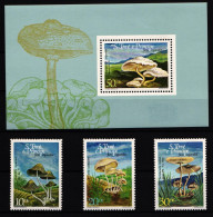 Sao Tome E Principe 937-939 Und Block 161 Postfrisch Pilze #JA648 - Sao Tome And Principe