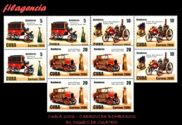 CUBA. BLOQUES DE CUATRO. 2006-30 ANTIGUOS CARROS DE BOMBEROS - Nuevos