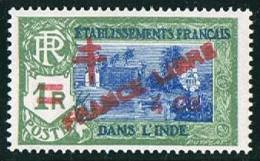 INDE Surcharge «Croix De Lorraine Et FRANCE LIBRE» 4 Ca Sur 1R  Maury  250  **  Signé - Ongebruikt