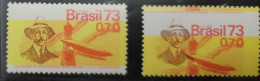 O) 1973 BRAZIL,  ERROR - RIGHT SIDE IMAGE, SANTOS DUMONT AND  BALLOON AND EIFFFEL TOWER, ALBERTO SANTOS DUMONT - AVIATIO - Other & Unclassified