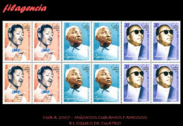 CUBA. BLOQUES DE CUATRO. 2007-16 MÚSICOS CUBANOS FAMOSOS - Ungebraucht