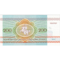 Bélarus, 200 Rublei, 1992, KM:9, NEUF - Bielorussia