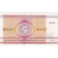 Bélarus, 5000 Rublei, 1992, KM:12, NEUF - Bielorussia