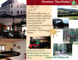 73858600 Baerenstein Annaberg-Buchholz Pension Zur Fichte Gastraum Dampflokomoti - Bärenstein