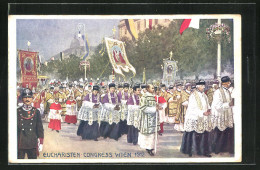 Künstler-AK Wien, Eucharisten Congress 1912, Geisliche Ziehen Durch Den Ort  - Other & Unclassified