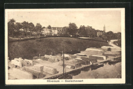 AK Hilversum, Gooischevaart, Holzlager Am Kanal  - Hilversum