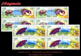 CUBA. BLOQUES DE CUATRO. 2007-30 FERIA INTERNACIONAL DEL TURISMO TURNAT. FAUNA ENDÉMICA. SET TENANTS - Nuevos