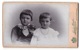 Fotografie Friedr. Haack, Jena, Portrait Zwei Kleine Geschwister  - Personnes Anonymes