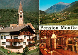 73858071 Algund Merano Suedtirol IT Pension Monika Gaststube Kirche Panorama  - Autres & Non Classés