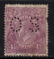 AUSTRALIA 1924 4.1/2d VIOLET  KGV STAMP "OS" PERF.14 1st WMK SG.O84 VFU - Gebraucht