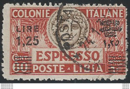 1933 Libia Espresso Lire 1,25 Su 60c. Cancelled Sassone E N. 11 - Altri & Non Classificati