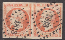 France 1853 Napoleon Yvert#16 Used Pair - 1853-1860 Napoleon III