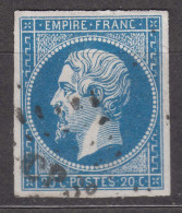 France 1854 Napoleon Yvert#14 Used - 1853-1860 Napoléon III.