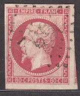 France 1859 Napoleon Yvert#17 B Used - 1853-1860 Napoléon III.