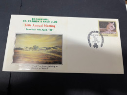 26-4-2024 (3 Z 9) Australia FDC - 1981 - Broken Hill St Patrick's Race Club 16th Annual Meeting (special P/m) 2 Covers - Primo Giorno D'emissione (FDC)