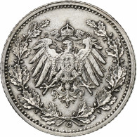 Empire Allemand, 1/2 Mark, 1915, Karlsruhe, Argent, TTB+, KM:17 - 1/2 Mark