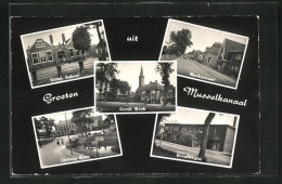 AK Musselkanaal, Geref. School, Marktstraat, Ijzeren Klap, Branbergen, Geref. Kerk  - Andere & Zonder Classificatie