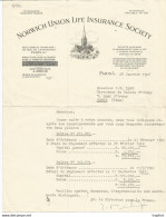 M11 Cpa / Old Invoice Lettre FACTURE Ancienne NORWICH UNION Assurance 1946 PARIS ORSAY - Old Professions