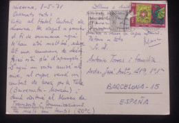 D)1971, SWITZERLAND, POSTCARD SENT TO SPAIN, WITH PROPAGANDA STAMP, NATIONAL PHILATELIC EXHIBITION "NABA", BASEL, XF - Sonstige & Ohne Zuordnung