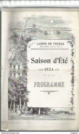 Bk / Vintage / Old French Theater Program // Programme Théâtre CASINO De Fouras :rochefort-sur-mer 1924 - Programmes