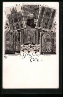 Lithographie Cöln, Der Dom, St. Ursula, Inneres Des Domes  - Koeln