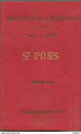 FF / Vintage / Carte De Poche MINISTERE DE L'INTERIEUR St PONS Tirage De 1897 Saint PONS Ardeche - Carte Geographique