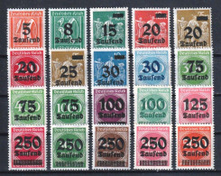 GERMANY REICH 1923 WEIMAR MI 277-296 OVERPRINTS FULL SET MNH - Unused Stamps