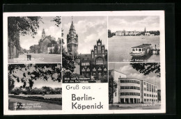 AK Berlin-Köpenick, Blick Auf Das Rathaus, Lindenstrasse Mit Institut Für Lehrerbildung  - Köpenick