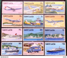 D630  Airplanes- Ships - Buses - St Lucía 1980 MNH - 7,50 (420-200).jpg - Avions