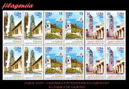 CUBA. BLOQUES DE CUATRO. 2008-11 TURISMO. CIUDADES PATRIMONIALES CUBANAS - Ungebraucht