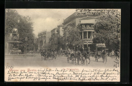 AK Berlin, Pferdekutschen In Der Bellevuestrasse  - Tiergarten