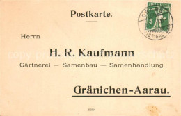 13734242 Graenichen H.R.Kaufmann Gaertnerei-Samenhandlung Geschaeftsschreiben Gr - Altri & Non Classificati
