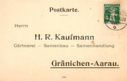 13734241 Graenichen H.R.Kaufmann Gaertnerei-Samenhandlung Geschaeftsschreiben Gr - Altri & Non Classificati