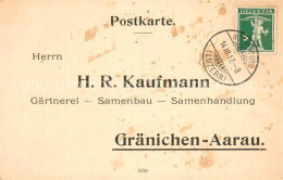 13734238 Graenichen H.R.Kaufmann Gaertnerei-Samenhandlung Geschaeftsschreiben Gr - Altri & Non Classificati