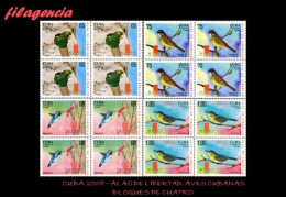 CUBA. BLOQUES DE CUATRO. 2008-15 ALAS DE LIBERTAD. AVES CUBANAS. PRIMERA SERIE - Unused Stamps