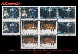 CUBA. BLOQUES DE CUATRO. 2008-29 60 ANIVERSARIO DEL BALLET NACIONAL DE CUBA - Unused Stamps