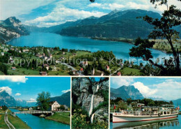 13732050 Weesen Walensee Panorama Teilansichten Fahrgastschiff Weesen Walensee - Andere & Zonder Classificatie