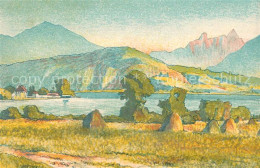 13730018 Zuerichsee ZH Panorama Am Obersee Lithographie Zuerichsee ZH - Autres & Non Classés