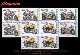 CUBA. BLOQUES DE CUATRO. 2009-12 EXPOSICIÓN FILATÉLICA CHINA 2009. MOTOCICLETAS - Nuevos