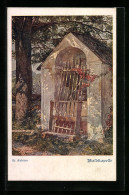 Künstler-AK Franz Kuderna Deutscher Schulverein Nr. 856: Waldkapelle Im Sonnenlicht  - Weltkrieg 1914-18