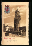 Lithographie Andernach A. Rh., Runder Turm Mit Strassenpartie  - Andernach