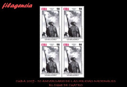 CUBA. BLOQUES DE CUATRO. 2009-26 50 ANIVERSARIO MILICIAS NACIONALES REVOLUCIONARIAS - Unused Stamps