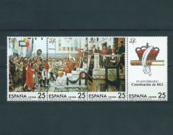 ESPAÑA 1987—Constitución De 1812 ** 2887/2990, YT 2502/2505, Mi 2767/2770. Serie Completa. Timbres Se Tenant - Ungebraucht