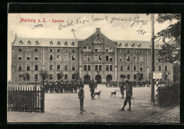 AK Marburg A. L., Soldaten Vor Der Kaserne  - Marburg