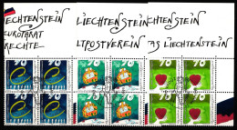 Liechtenstein 1200-1202 Gestempelt Ersttagssonderstempel, Als 4er Blöcke #JI042 - Otros & Sin Clasificación