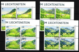 Liechtenstein 1383-1386 Gestempelt Als 4er Blöcke, Ersttagssonderstempel #JI074 - Otros & Sin Clasificación