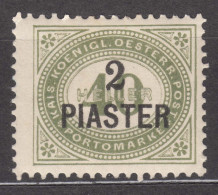 Austria Post Offices Levant 1902 Porto Mi#4 Mint Hinged - Neufs