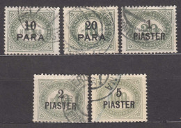 Austria Post Offices Levant 1902 Porto Mi#1-5 Used - Used Stamps